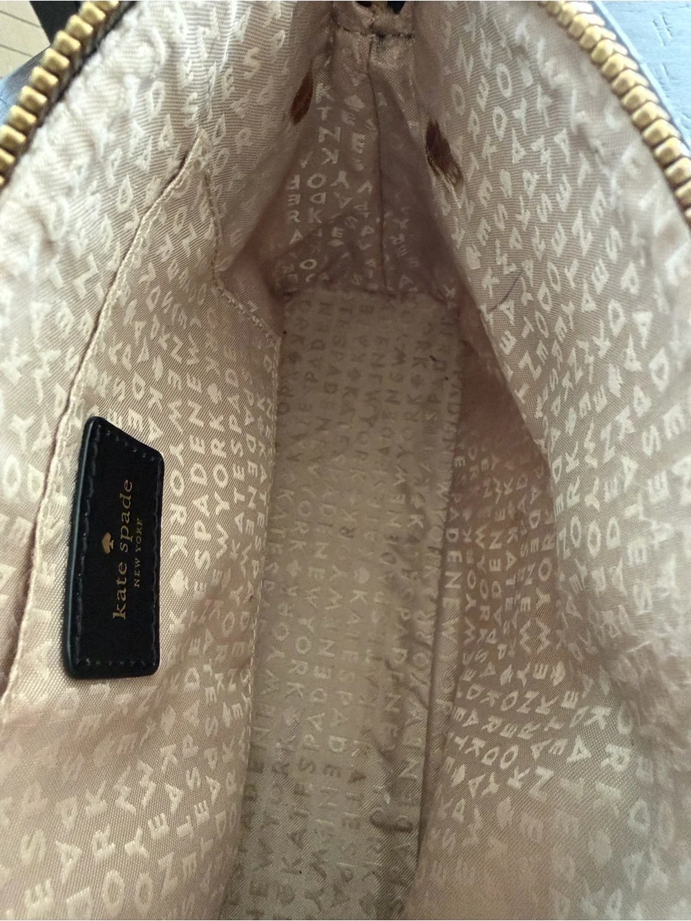 kate spade Black & Cream Plaid Dome Crossbody with Gold Hardware